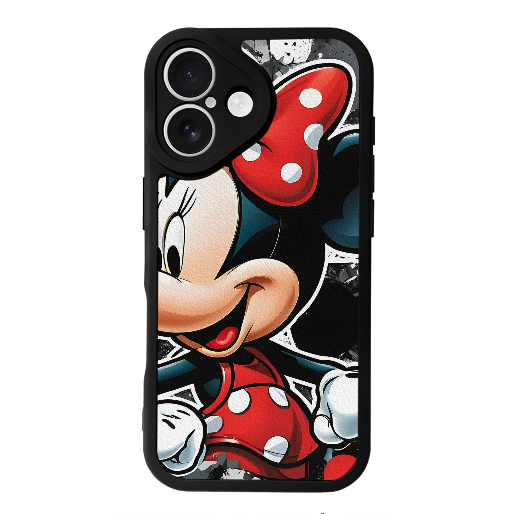 （画像用） ミッキーマウス Mickey Mouse 【iPhone 16シリーズ対応】シリコンスマホケース（レザー調） 材質：シリコン
